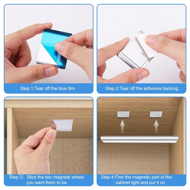 10pcs Under Cabinet Light Magnetic Strip, Replacement Magnetic Strips Lights