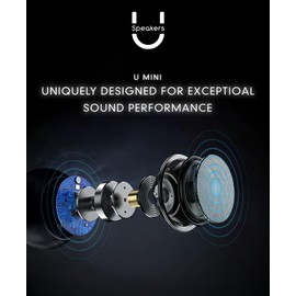 Fashionit U Mini Speaker | Stylish Portable Wireless Bluetooth 5.0 with Built-in Mic & Remote Shutter | Perfect Mini Speaker for Home, Parties, Travel! Small Device, Rich Sound | Black