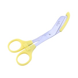 Bandage Scissors Round Tip for Nurses,Veterinary and Home Use with with Colored Safety Guard 5 -Colors (Yellow)