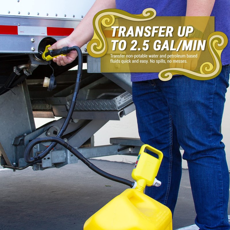 TERA PUMP Easy Handle Battery Powered Fuel Transfer Pump with