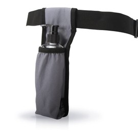 LANLAOER Bolsa para botella de loción de masaje, ajustable, botella de masaje, cubierta de cuero, bolsa de masaje para la cintura (1 bolsillo, gris)