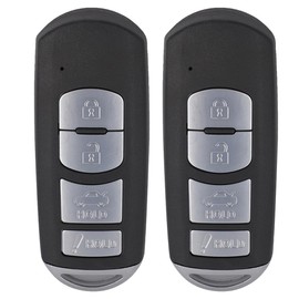 SCITOO 2 X Remotes Key Fob for Toyota Yaris iA 2017-2020, Black, Plastic, 4 Button, Compatible with Passenger Car, Model: Remotes Key Fob