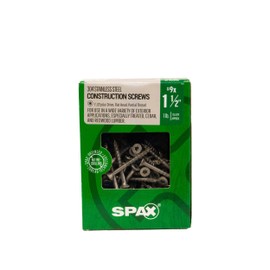 SPAX #9 x 1-1/2" Exterior Flat Head Stainless Steel Wood Deck Screws Construction Torx T-Star Plus (155 EA) 1 LB Bit Included Rust Resistant