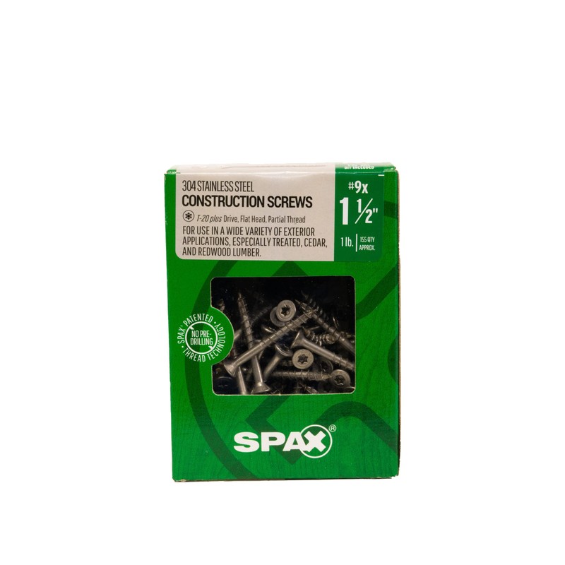 SPAX #9 x 1-1/2" Exterior Flat Head Stainless Steel Wood