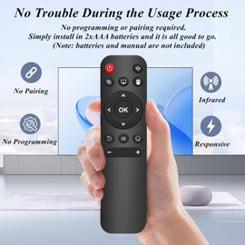 AWO Replacement Remote Control Compatible for Magcubic HY300,HY300Pro,HY320,HY320Mini,Xgody HY300Pro,Thunrlge HY300,Hippus HY300Pro,Aubor HY300Pro,Maypug P1 Mini Projectors