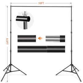 Yesker 8.5x10ft Green Screen Backdrop Kit with Stand Photography Greenscreen Background Support System with 6x9ft Muslin Chromakey Backdrop and Clamp for Photo Video Studio Portrait Product Shooting