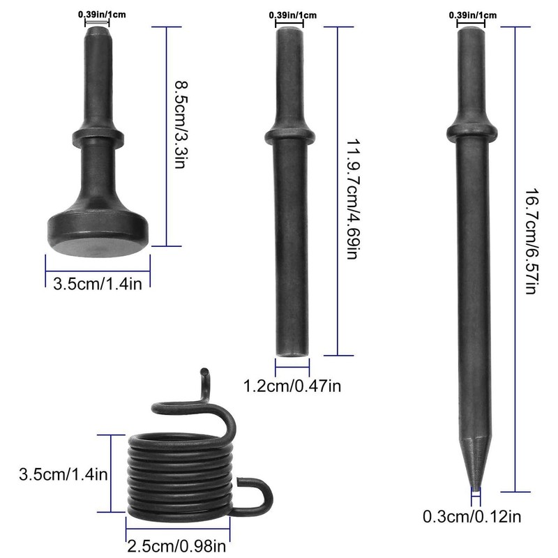 8 PCS Air Hammer Attachments Air Chisel Bits Air Hammer