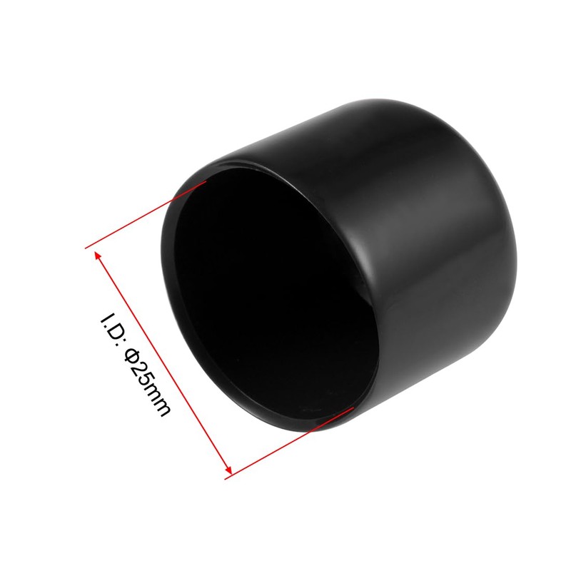 sourcing map 5pcs Rubber End Caps 25mm ID Vinyl Round