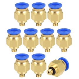 sourcing map Straight Pneumatic Push to Quick Connect Fittings M5 Male x 6mm Tube OD 10pcs