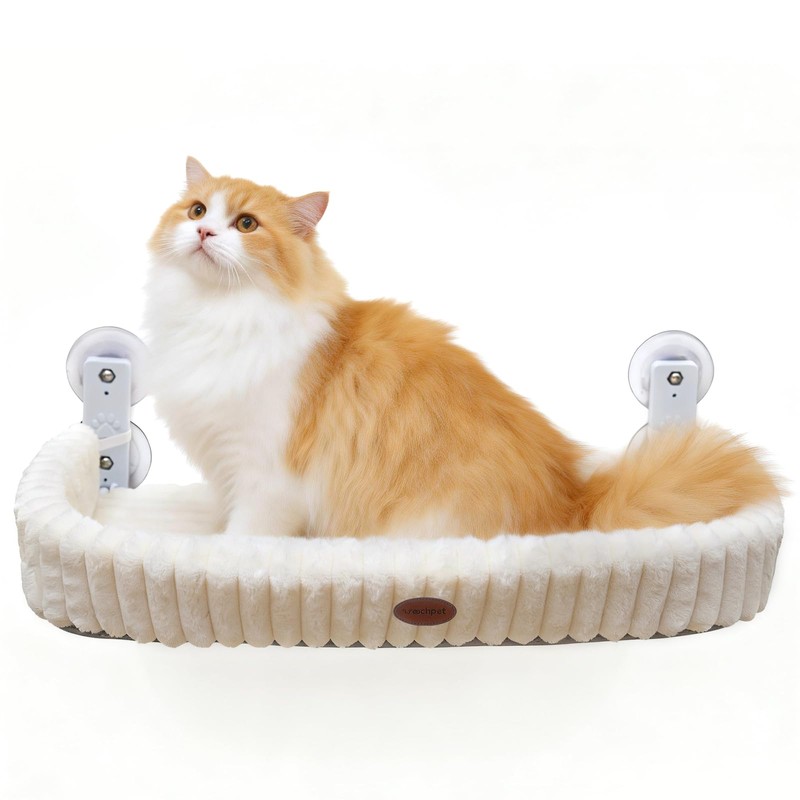 Cordless Cat Window Perch, Large Size Hammock with 4 Strong