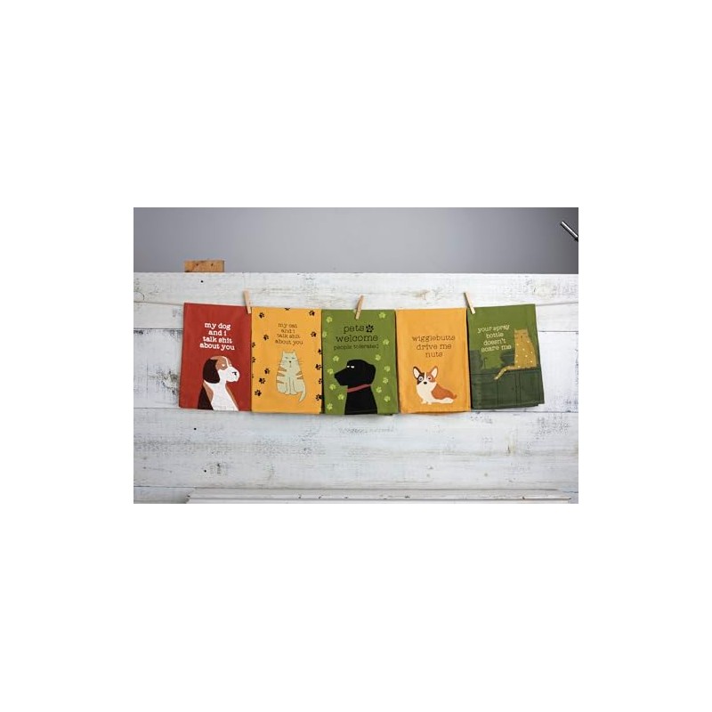 Primitives by Kathy Cotton Dish Towel Set - Dog Design,