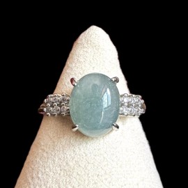 Lilac Jade Untreated Jadeite Ring High-Quality Natural Gemstone Certified