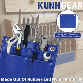 KUNN Firefighter 4-Pocket Tool Pouch Inside Turnout Coat Bunker Pocket Durable Tool Organizer Pocket with 2-Eyelet,Blue