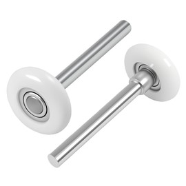Nylon Garage Door Rollers, 2pcs 1.8Inch Quiet Garage Door Wheels for 2" Garage Door Track Replacement, 4" Long Roller Wheels Stem, High Load 11 Ball Bearing