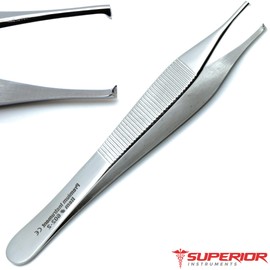 Dental Adson Kocher Tweezer 12cm 1x2 Rat Tooth Dressing Cotton Forcep Plier Surgical 3 Pieces Instruments