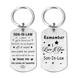 Resdink Son-in-law Gifts from Mother-in-law - I Love My Son in law Keychain, Best Gifts for Son-in-Law Birthday Unique, Father's Day Present for Son-in-Law Wedding Day Gift Ideas