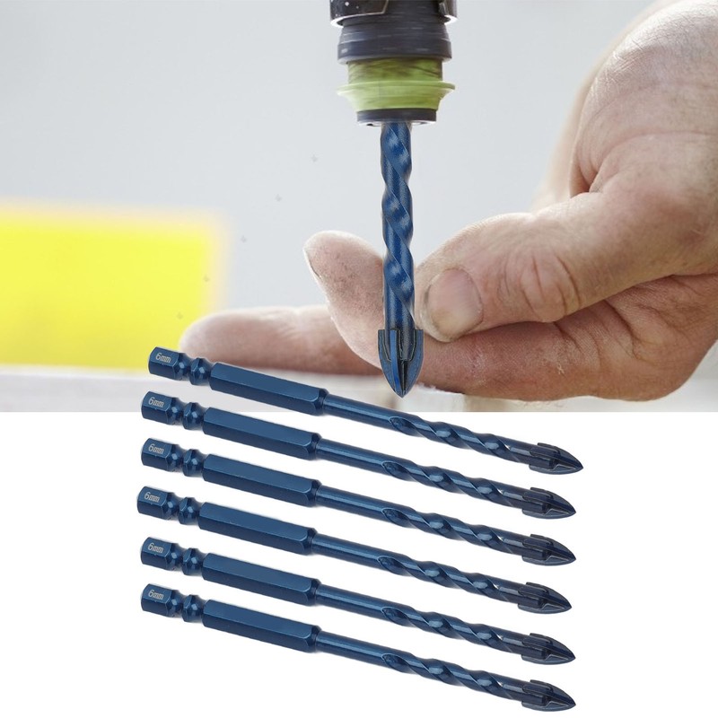 10Pcs Cross Spearhead Drill Bit Carbide Bits with 1/4in Hex