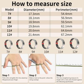 Smart Ring for Fitness & Health Tracking -Pedometer/Sleep/Heart Rate/Blood Oxygen Monitor Etc, 5ATM Waterproof/Long Battery Life & No APP Subscription Compatible with Android and iOS (Silver, 7)