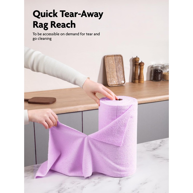 Fantasticlean Microfiber Cleaning Cloth Roll -75 Pack, Tear Away Microfiber