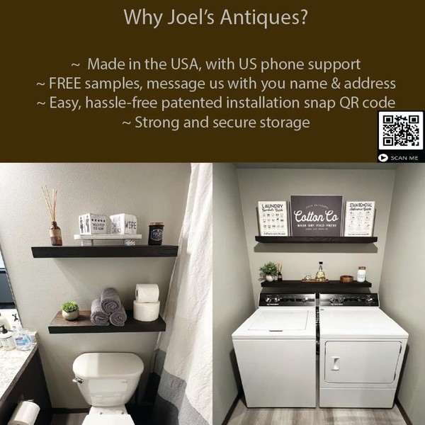 joelsantiques 48 Inch Wooden Floating Shelves for Wall - 48x10x2