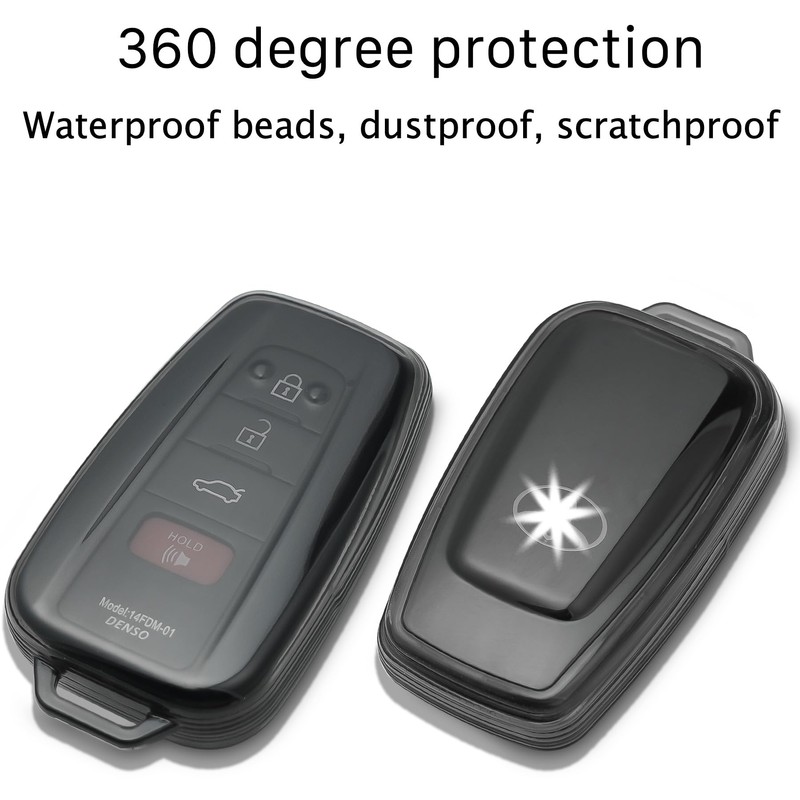 Kirsnda Key fob Cover Compatible with Toyota Camry RAV4 Highlander
