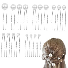 DEVENTORZ Pearl Pin Hair Ornament, Set of 18, Hair Pin, Hair Accessories, Pearl, Kimono, For Photography, Everyday Use, For Coming of Age Ceremonies, Graduation Ceremonies, Weddings, Parties, Brides,