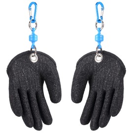 TOPIND Anti-Cut Fishing Glove Catch Fish Gloves Hunting Gloves Anti-Slip and Waterproof PE Wire Woven Latex Fishing Hunting Gloves with Magnet Release Fishing Tools