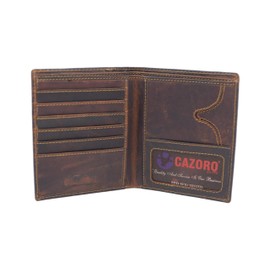 MARSHAL RFID Blocking Genuine Leather Large Hipster Bifold Credit Card ID Men's Wallet (Vintage Leather)