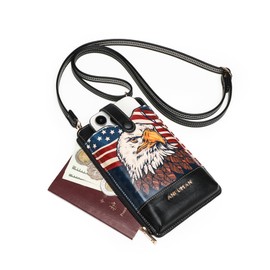 TAOSITUE Leather Small Crossbody Bags for Women Designer Cell Phone Bag Wallet Purses Adjustable Strap, Eagle, S, Casual