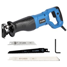 G LAXIA Reciprocating Saw, 6Amp 2800RPM Variable Speed Reciprocating Saw with 4/5"(20mm) Stroke Length, 3Pcs Blades for Wood, Soft Metal, PVC Pipe Cutting