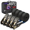 4 x 800kg 6m Ratchet tie Down Straps - Premium