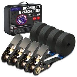 4 x 800kg 6m Ratchet tie Down Straps - Premium Quality