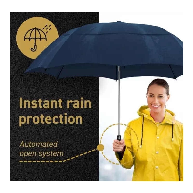 EEZ-Y Umbrella. Charcoal Gray Full Coverage and Portable EEZY 58''