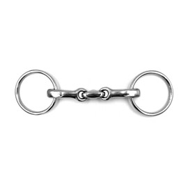 Equine Smile ES0078 ErgoBit Water Snaffle Bit Double Broken Anatomically Shaped Mouth Friendly Stainless Steel Ring Diameter 55 mm Bit Thickness 14 mm (10.5 cm)