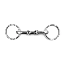 Equine Smile ES0078 ErgoBit Water Snaffle Bit Double Broken Anatomically Shaped Mouth Friendly Stainless Steel Ring Diameter 55 mm Bit Thickness 14 mm (10.5 cm)