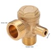 Check Valve, Brass 1-Way 1/2x3/8x10 Thread Connection Air Compressor Check
