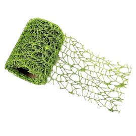 Glitter Gauze Roll, 10cmx5 Yards Floral Wrapping Mesh Roll, Plastic Decorative Mesh Net for Crafts Flower Gift Wrapping, Green
