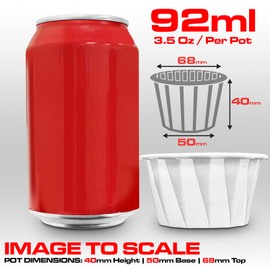 RE-GEN 250 Pack Wax Paper Multi-Purpose Cups 92ml 3.5Oz Large Capacity | Fluid Resistant Waxed Lined Pots | Ideal for Medication, Home, Kitchen, Arts & Crafts, DIY, Sauce, Ramekin, Soufflé