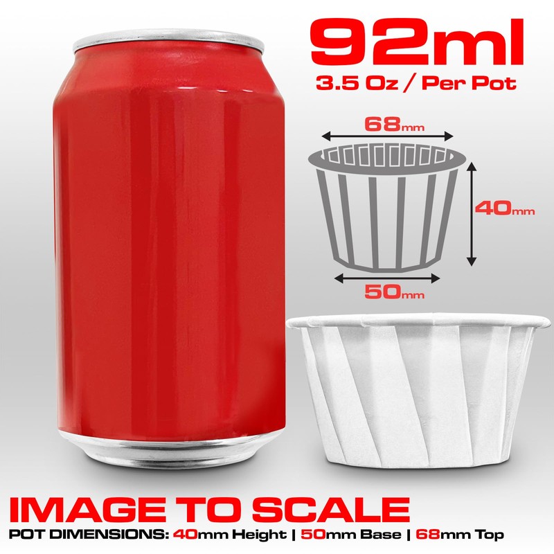 RE-GEN 250 Pack Wax Paper Multi-Purpose Cups 92ml 3.5Oz Large