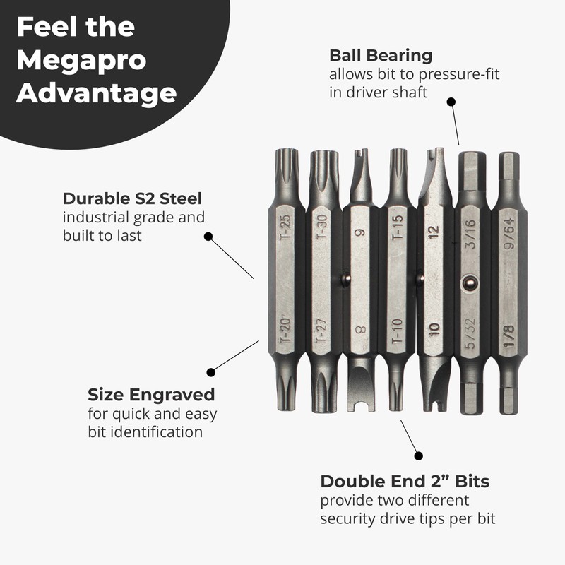 MEGAPRO® Replacement Bit Pack (Tamperproof)