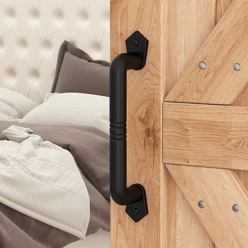 skysen Sliding Barn Door Handle Pull Black for Sliding Barn