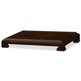 China Furniture and Arts US Seller - 5 x 3.5 Inch Dark Brown Wooden Rectangular Chinese Stand