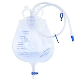 Urine Drainage Bag Bags, Professional Catheter Bags with Unique Anti-Reflux Drip Chamber, Adjustable Clips and Hanging Hook for Home and Hospital Use (Pack of 5, 2000 ml)