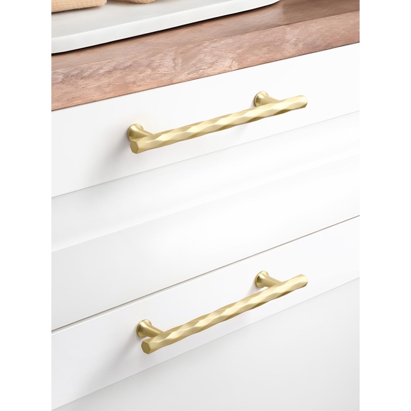 SORWDUERM Brushed Gold Cabinet Pulls 2 Pack 96MM Hole Center