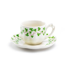 Grace Teaware Shamrock Fine Porcelain Tea Cup and Saucer