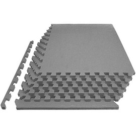 ProsourceFit Extra Thick Puzzle Exercise Mat 1", EVA Foam Interlocking Tiles for Protective, Cushioned Workout Flooring for Home and Gym Equipment, Grey, ps-2296-hdpm-grey