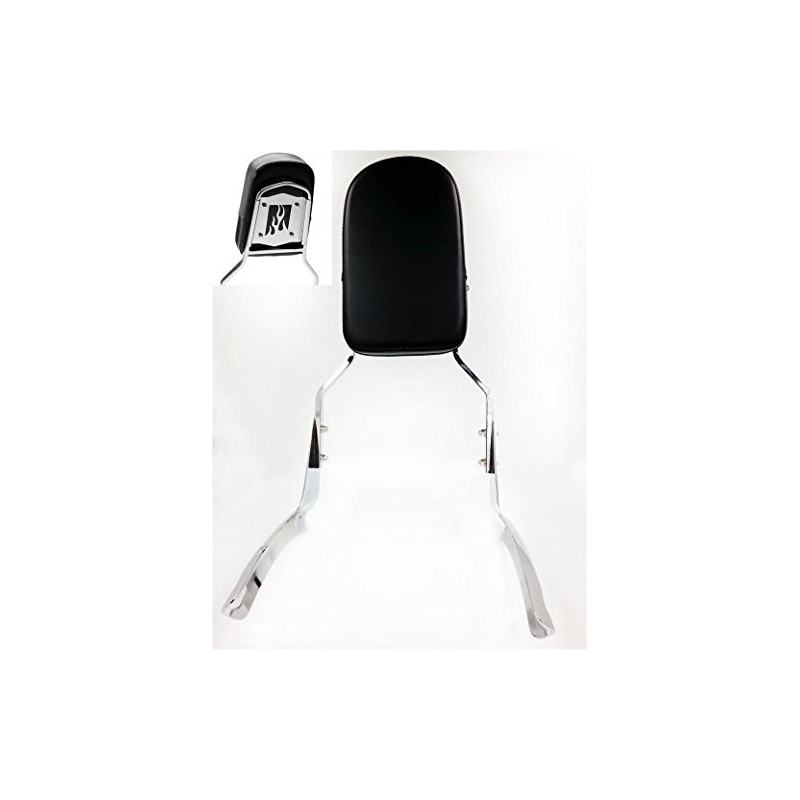 SMT-Flame Backrest Sissy Bar Leather Pad Compatible With Honda Shadow