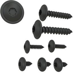 AUPROTEC Tapping Screws 3.9 x 32 mm Flat Head with Washer Torx Black Galvanised DIN 7049-3.9 x 32 mm, Pack of 100