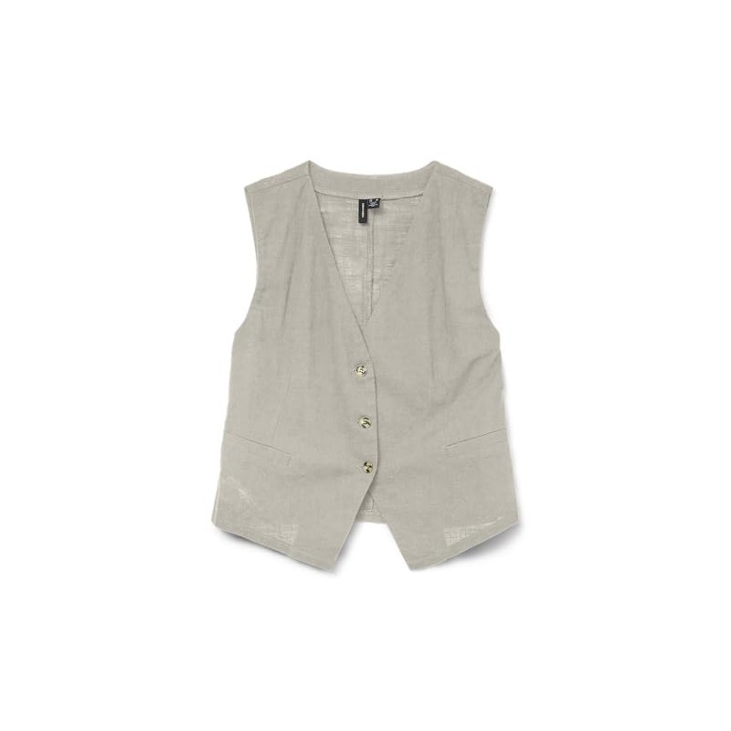 VERO MODA Women's Vmcaia SL Vest WVN Noos, Silver Lining,