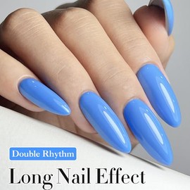 Double Rhythm - Pintura de uñas en gel artística, 15 ml, transparente, mismo color, mismo frasco, duración larga, brillante, para manicura artística  